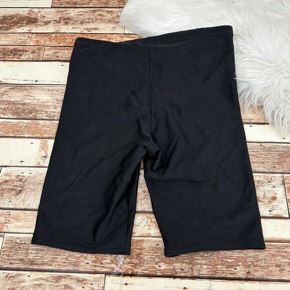 Vintage 80's Rainbeau Spandex Bike Shorts Shiny Aerobics Size 2X Black USA Made - Picture 5 of 5
